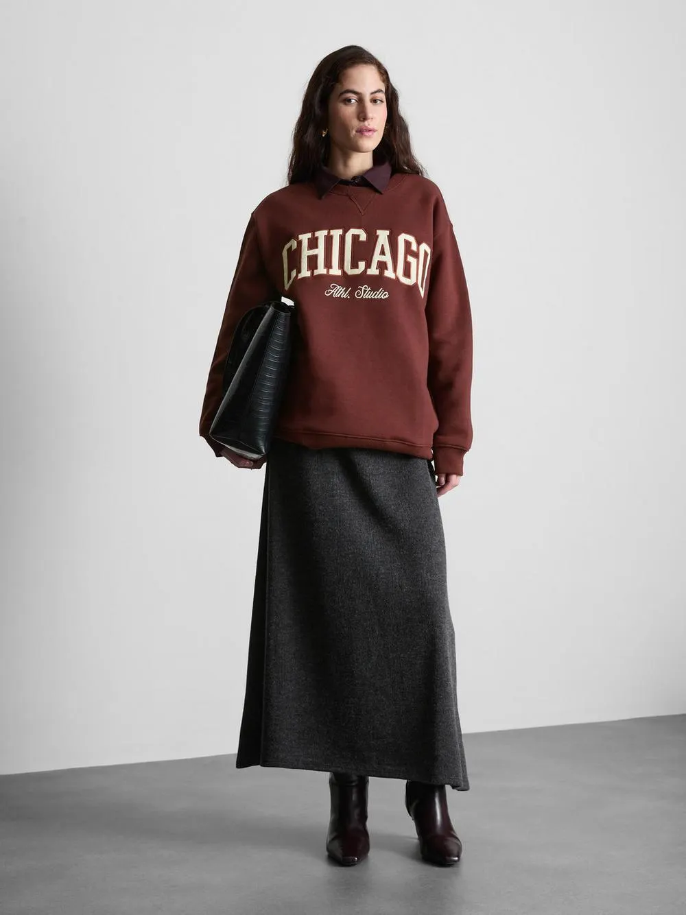 College-Sweatshirt aus Baumwollmischung