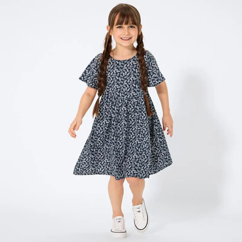 Kinder-Mädchen-Kleid aus Baumwolle