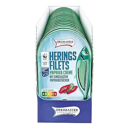Dreimaster Heringsfilet in Paprikacreme 200 g, 18er Pack