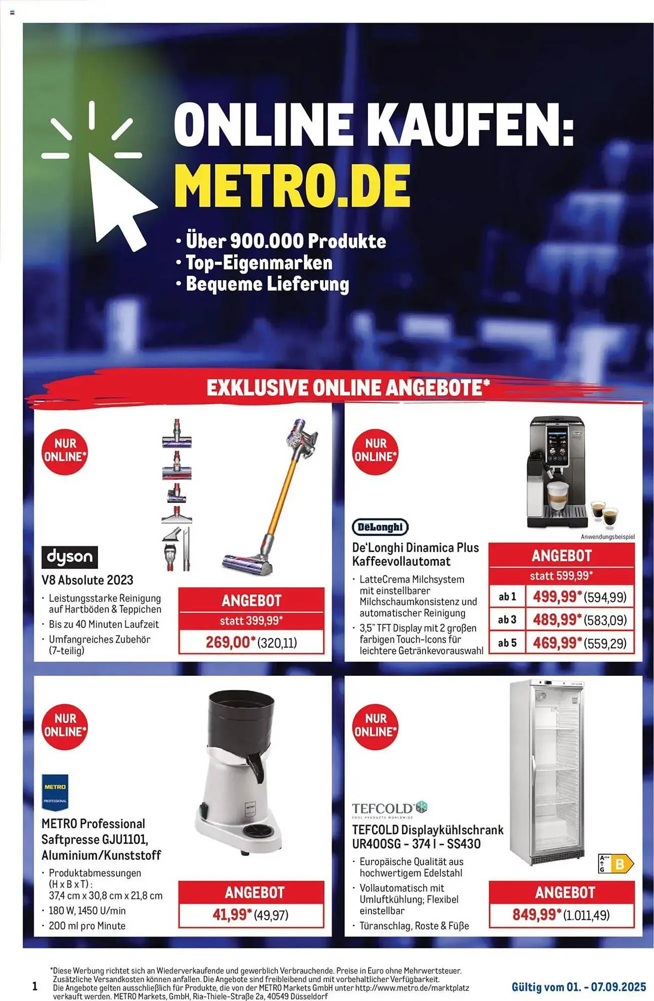METRO Prospekt von 1. September bis 7. September 2025 - Prospekt seite 1