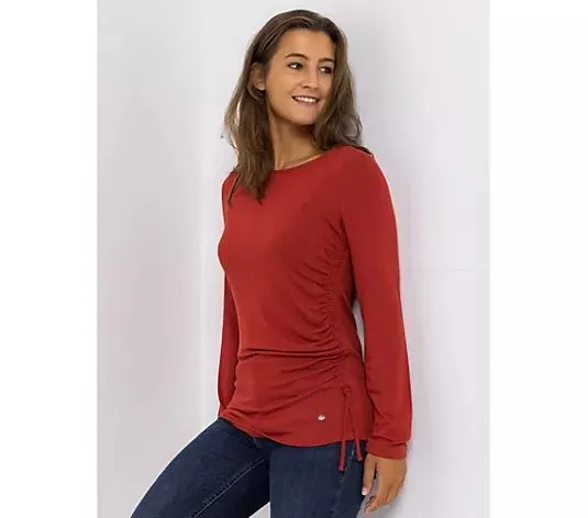 EVA LUTZ Shirt Rundhalsausschnitt mit ECOVERO figurbetont