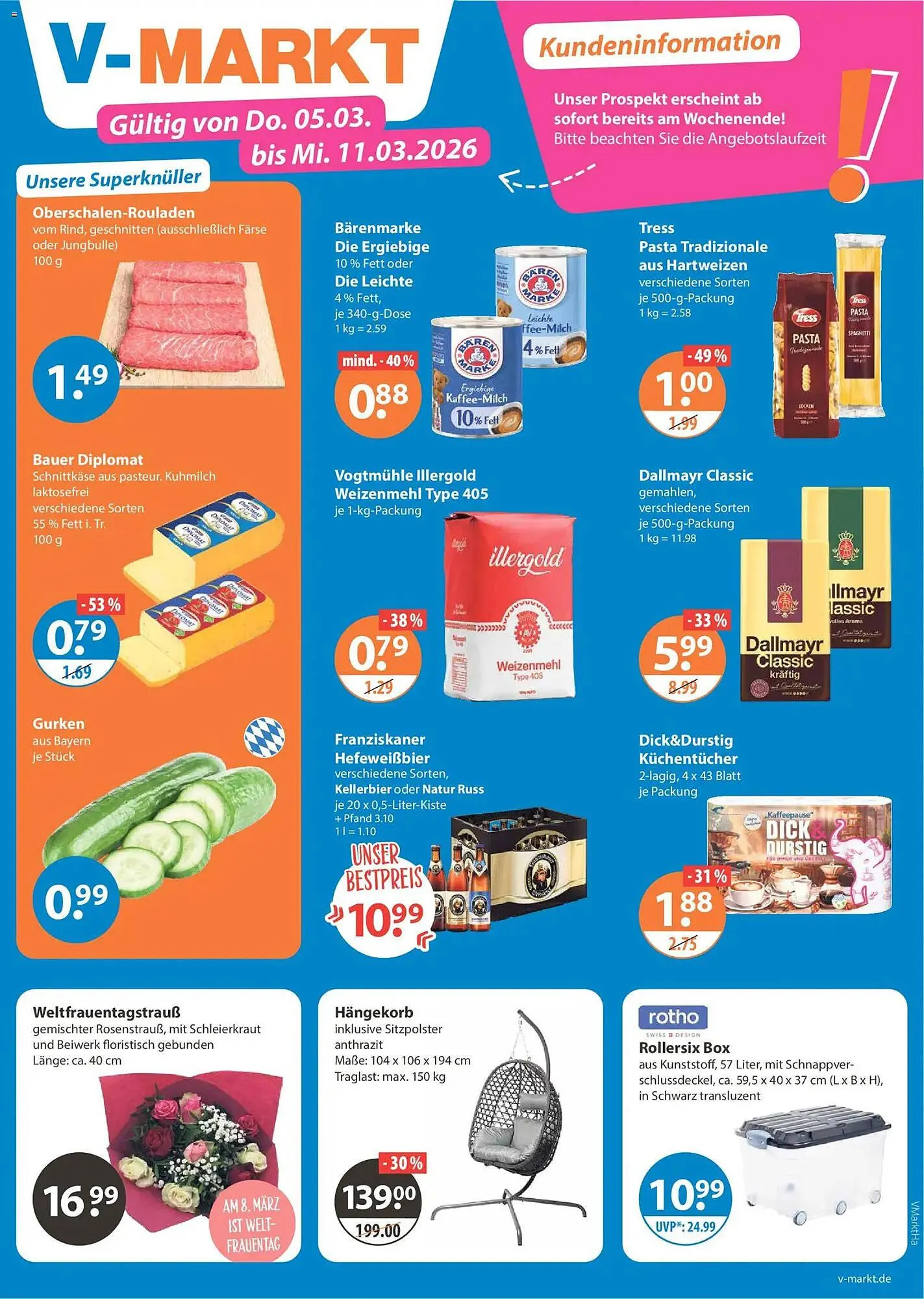 V Markt Prospekt von 5. März bis 11. März 2026 - Prospekt seite 1
