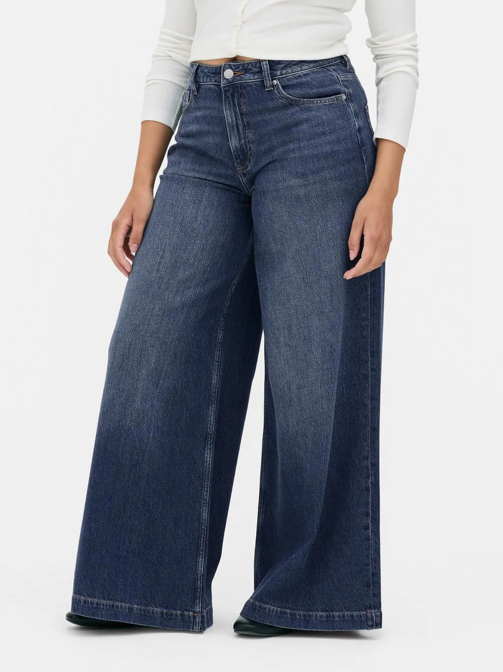 Palazzo-Jeans mit hohem Bund