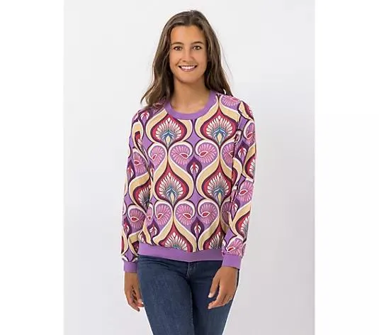 ANNI FOR FRIENDS Bluse Rundhalsausschnitt Rippbündchen leger weit