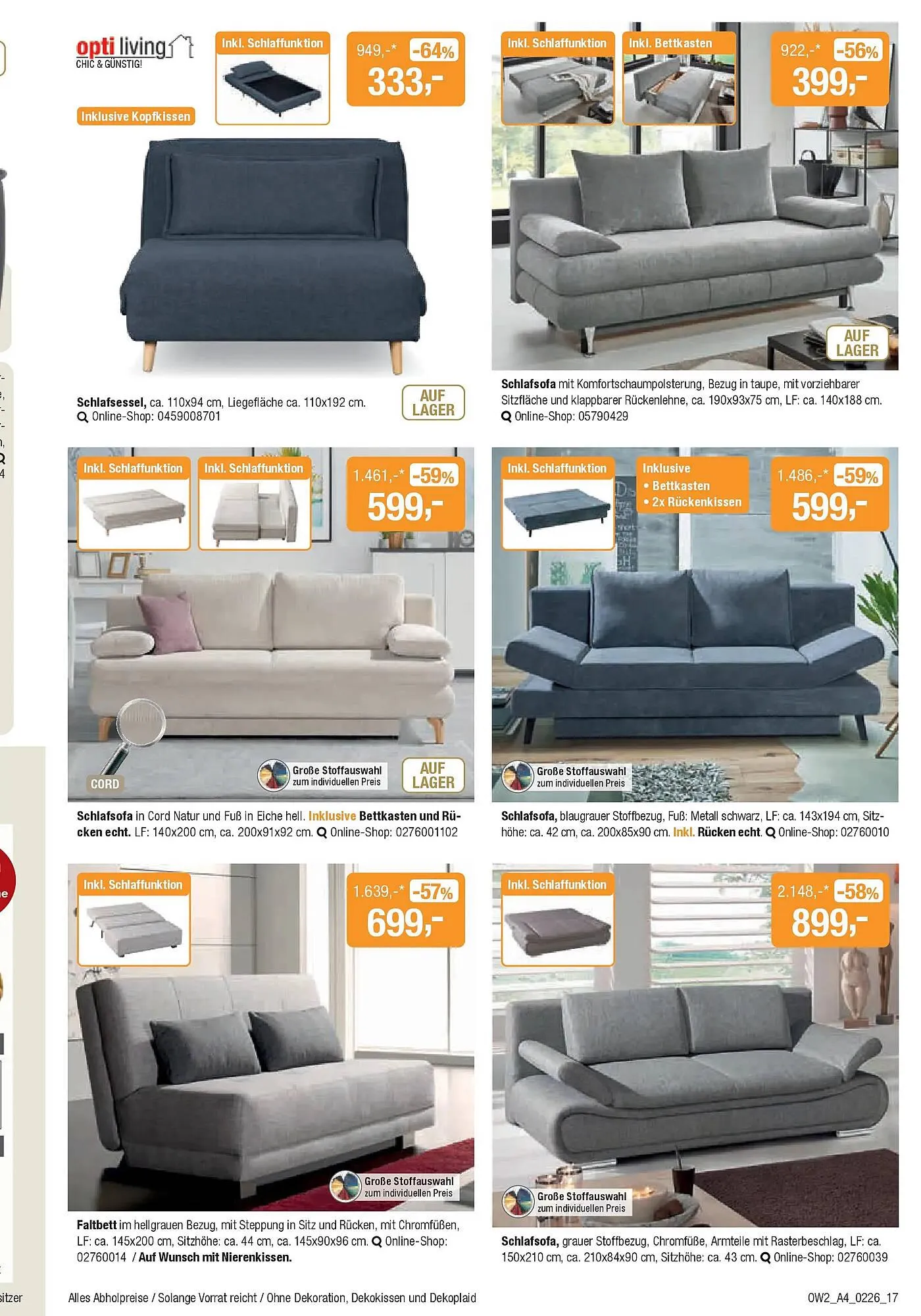 Opti Wohnwelt Prospekt von 28. Januar bis 21. Februar 2026 - Prospekt seite 17