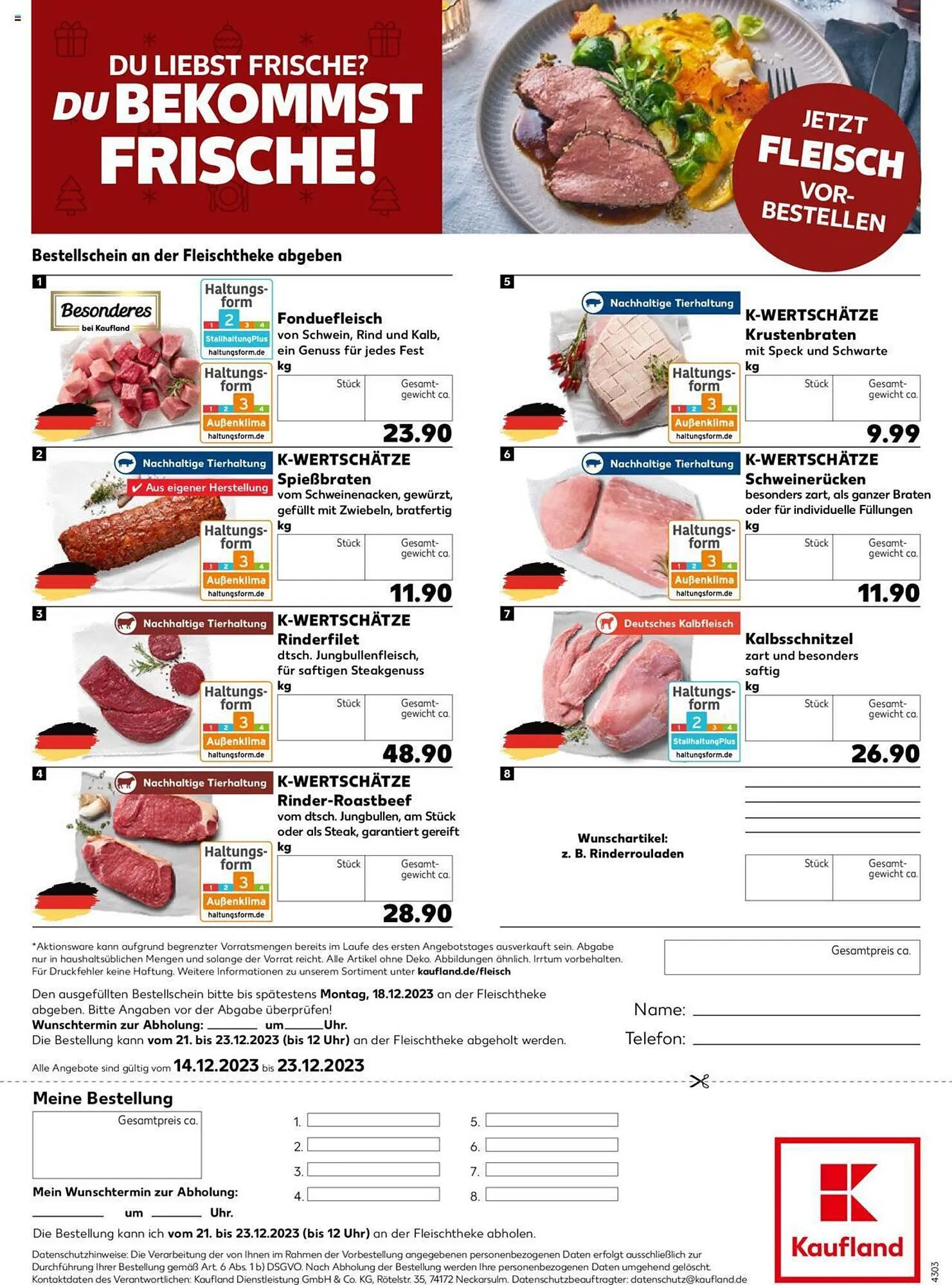 Kaufland Duitsland Folder van 7 december tot 13 december 2023 - Folder pagina 1