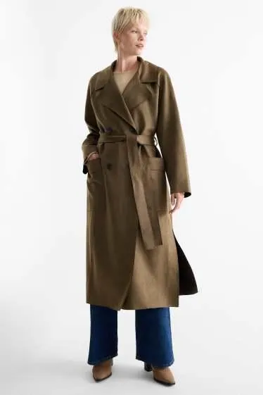 Trench coat - faux suede