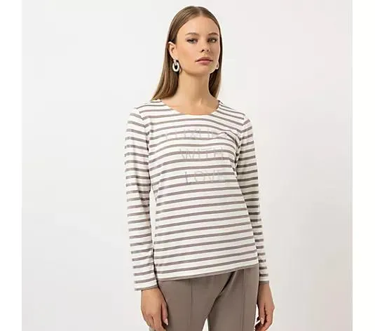 STEFFEN SCHRAUT Shirt Ibiza Rundhalsausschnitt Strassapplikation figurumspielend