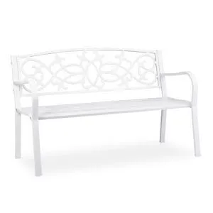 Vintage Gartenbank in Weiß