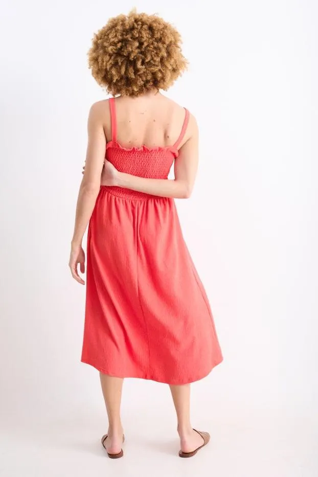 A-line dress - smocked