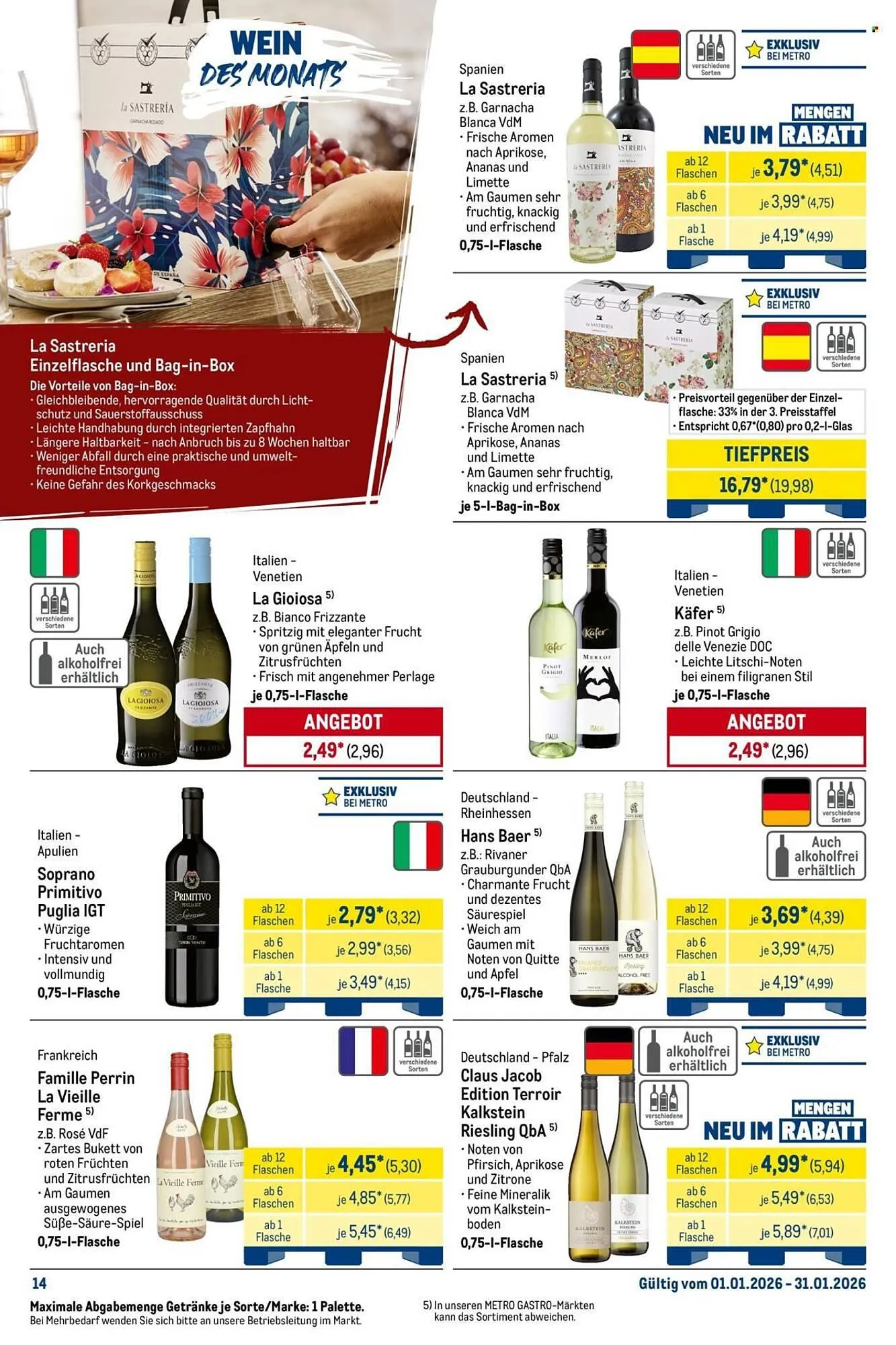 METRO Prospekt von 1. Januar bis 31. Januar 2026 - Prospekt seite 14
