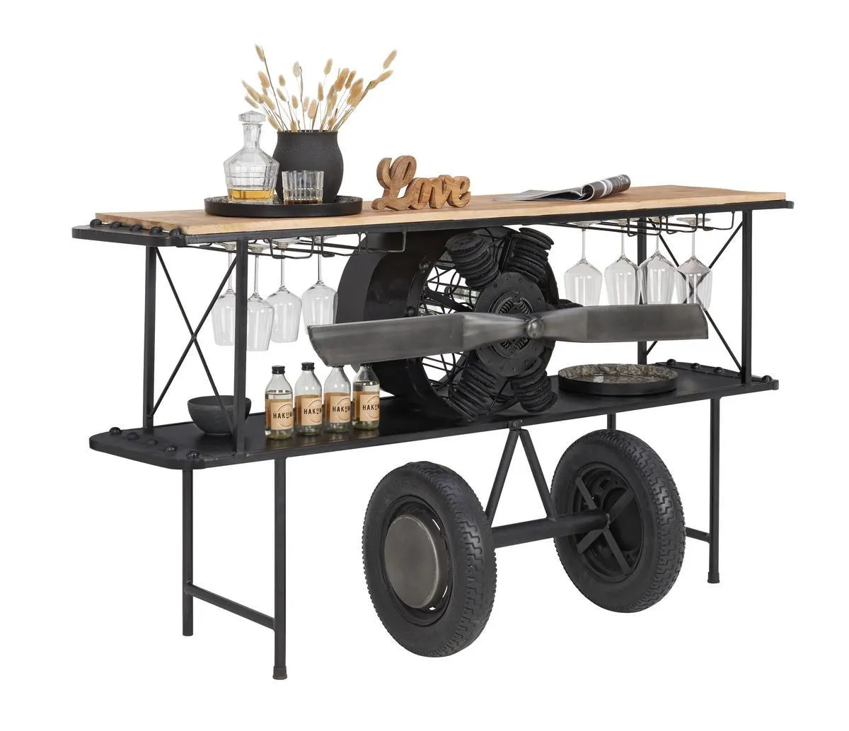 Mangoholz Hartholz Naturfarben, Schwarz