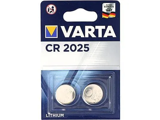 VARTA CR2025 2er Blister Verpackung Li - Lithium Batterie, 170 mAh