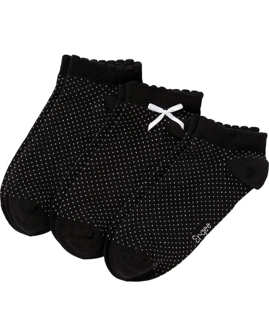 Gepunktete Sneakersocken 3er-Pack, Ergee