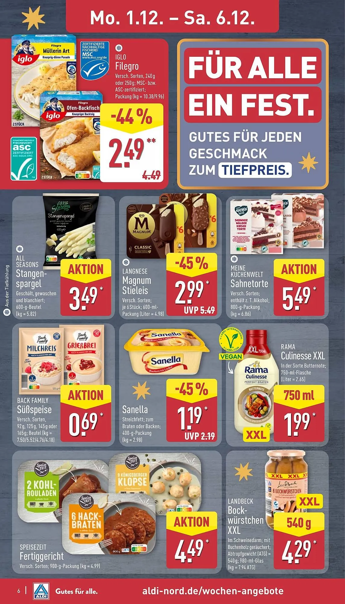 Aldi Nord Prospekt von 1. Dezember bis 6. Dezember 2025 - Prospekt seite 6