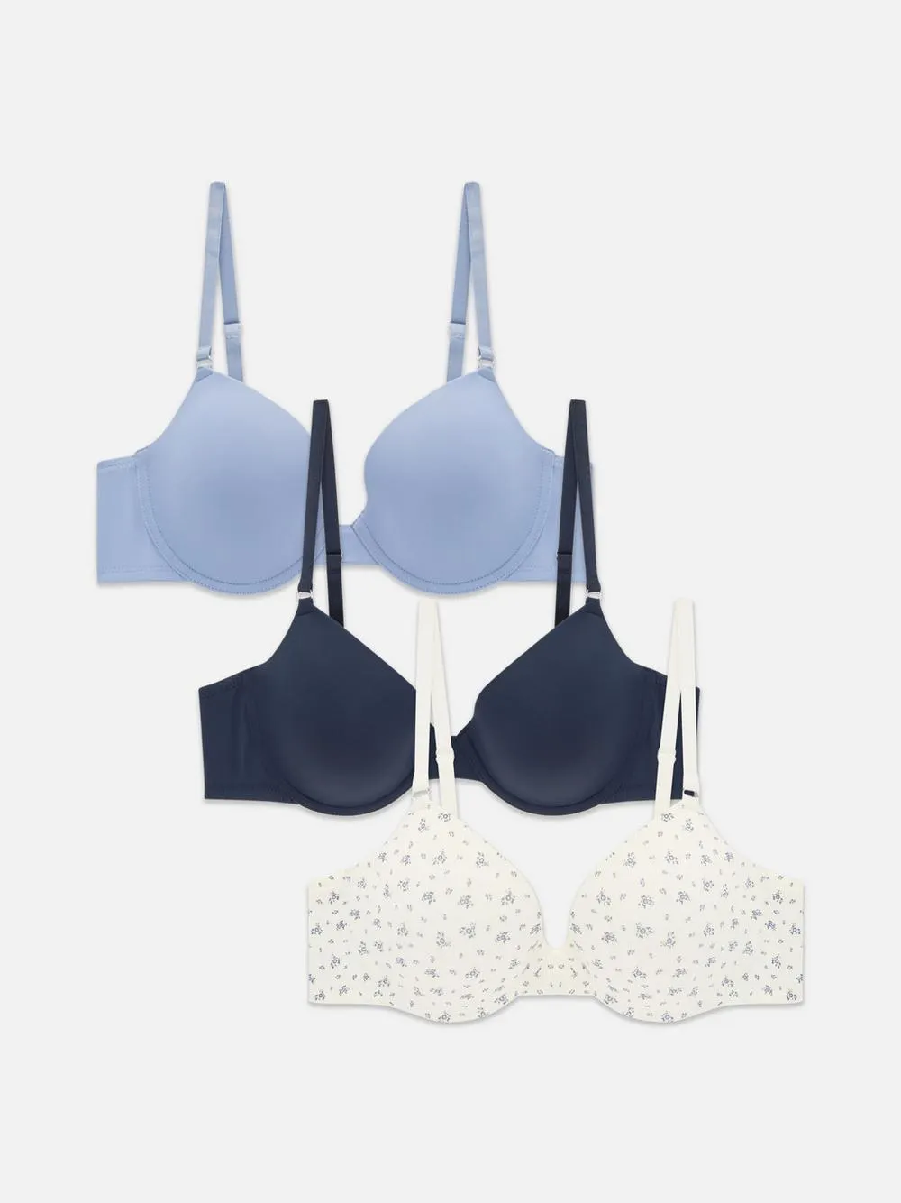 T-Shirt-BHs, 3er-Pack