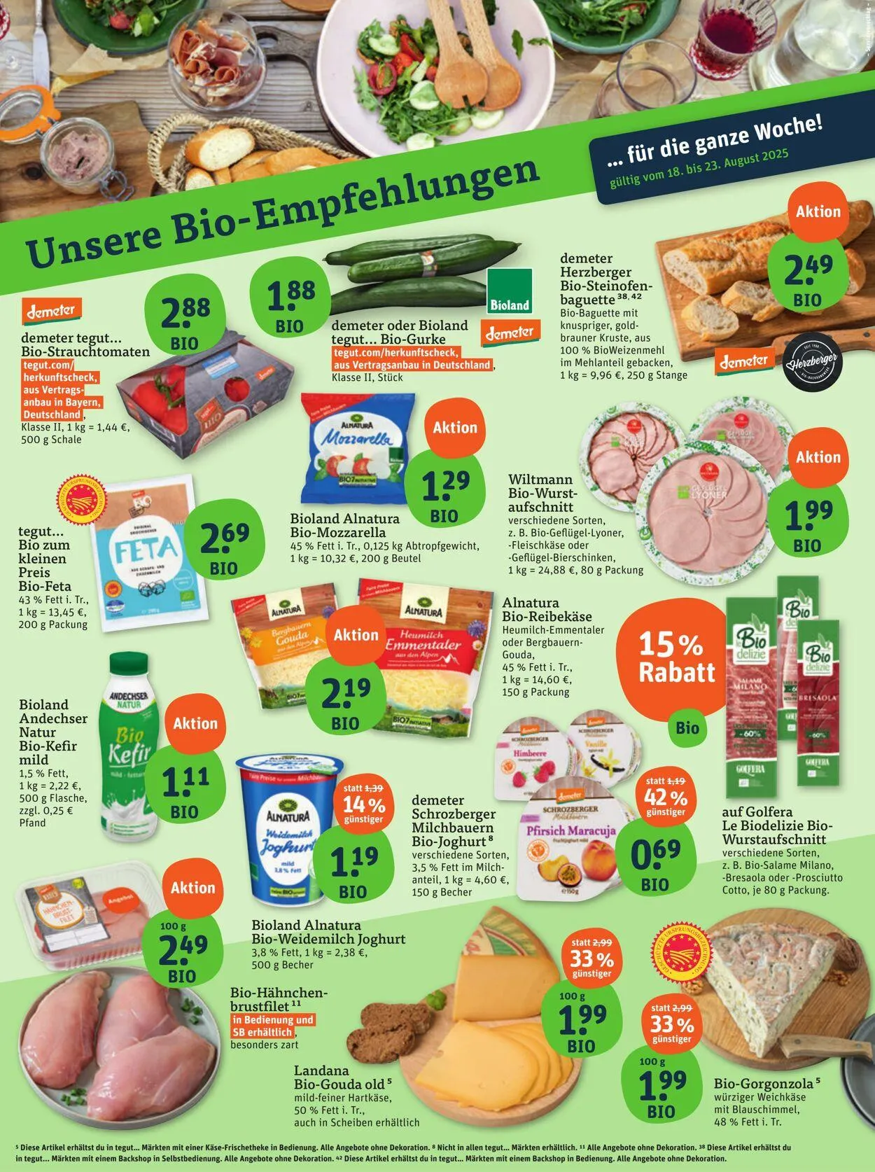 Tegut Aktueller Prospekt von 11. August bis 17. August 2025 - Prospekt seite 2