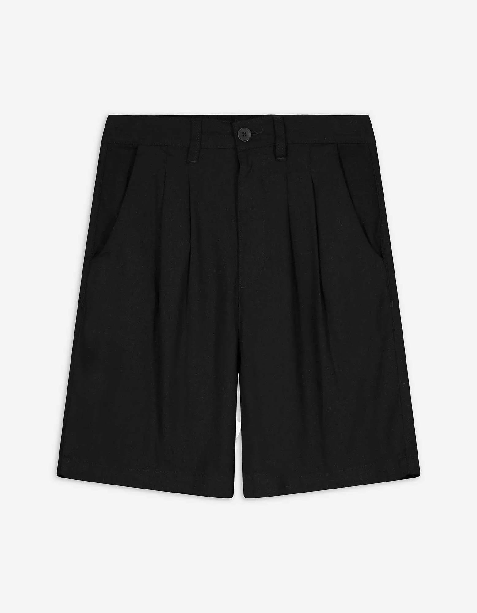 Bermuda - Leinen-Mix - schwarz