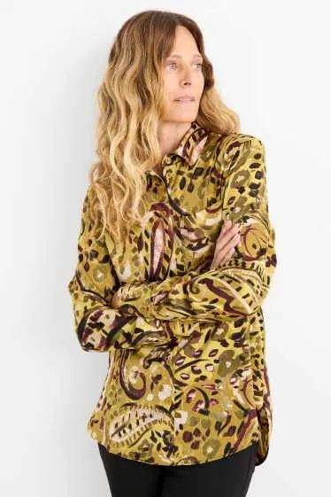 Satin blouse - patterned