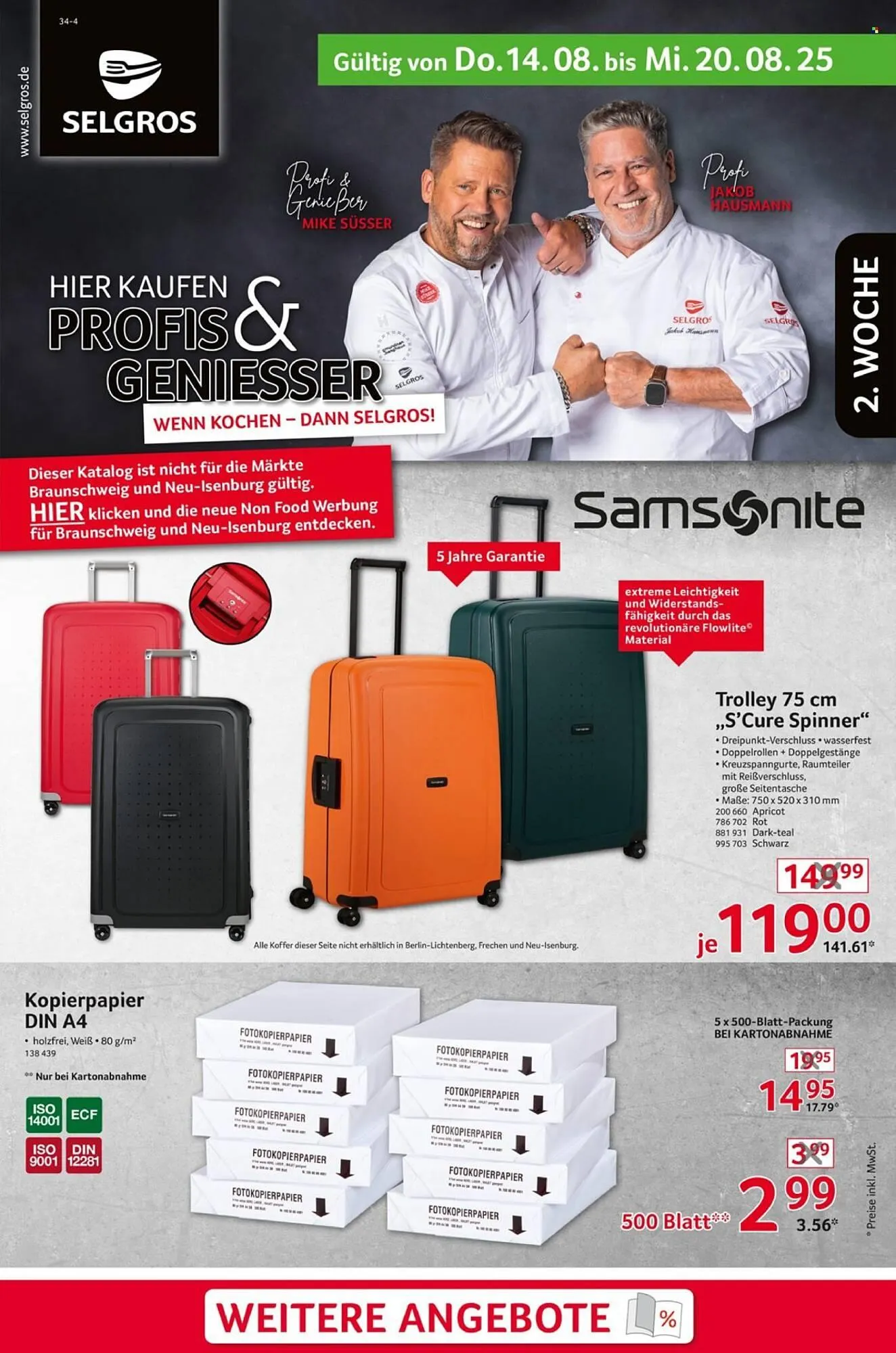 Selgros Prospekt von 14. August bis 20. August 2025 - Prospekt seite 1