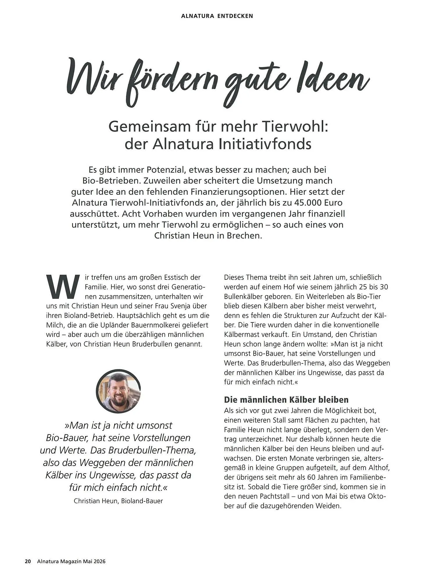 Alnatura Magazin von 1. Mai bis 1. Juni 2026 - Prospekt seite 20