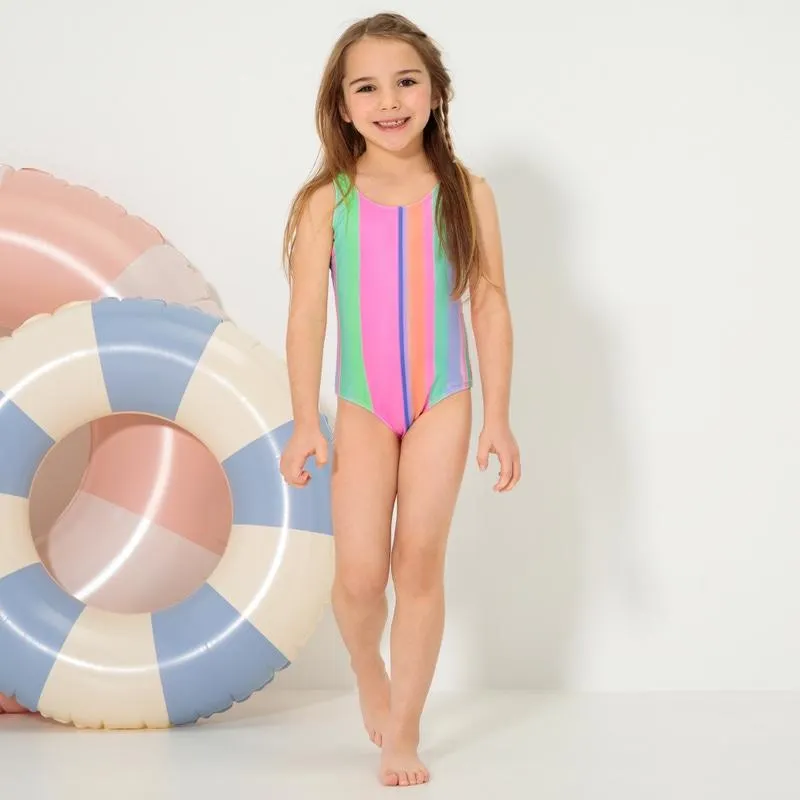 Mädchen-Badeanzug mit Streifen