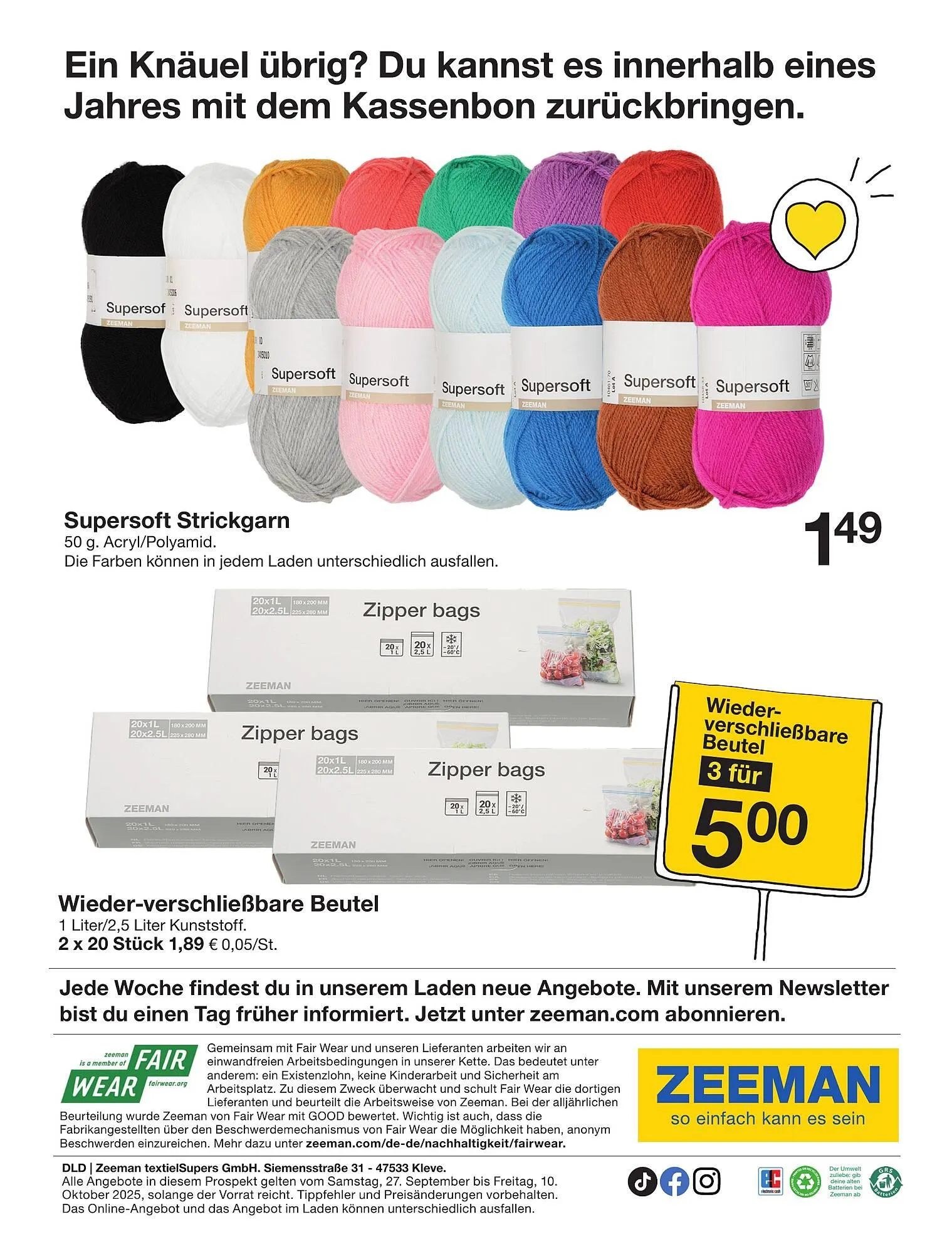 Zeeman Prospekt von 27. September bis 10. Oktober 2025 - Prospekt seite 24