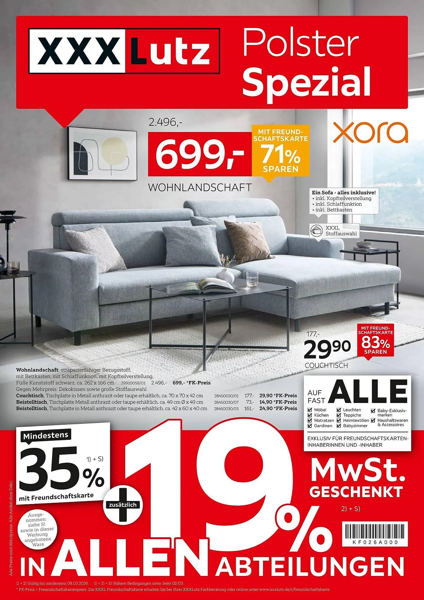 XXXLutz Prospekt von 23. Februar bis 8. März 2026 - Prospekt seite 1