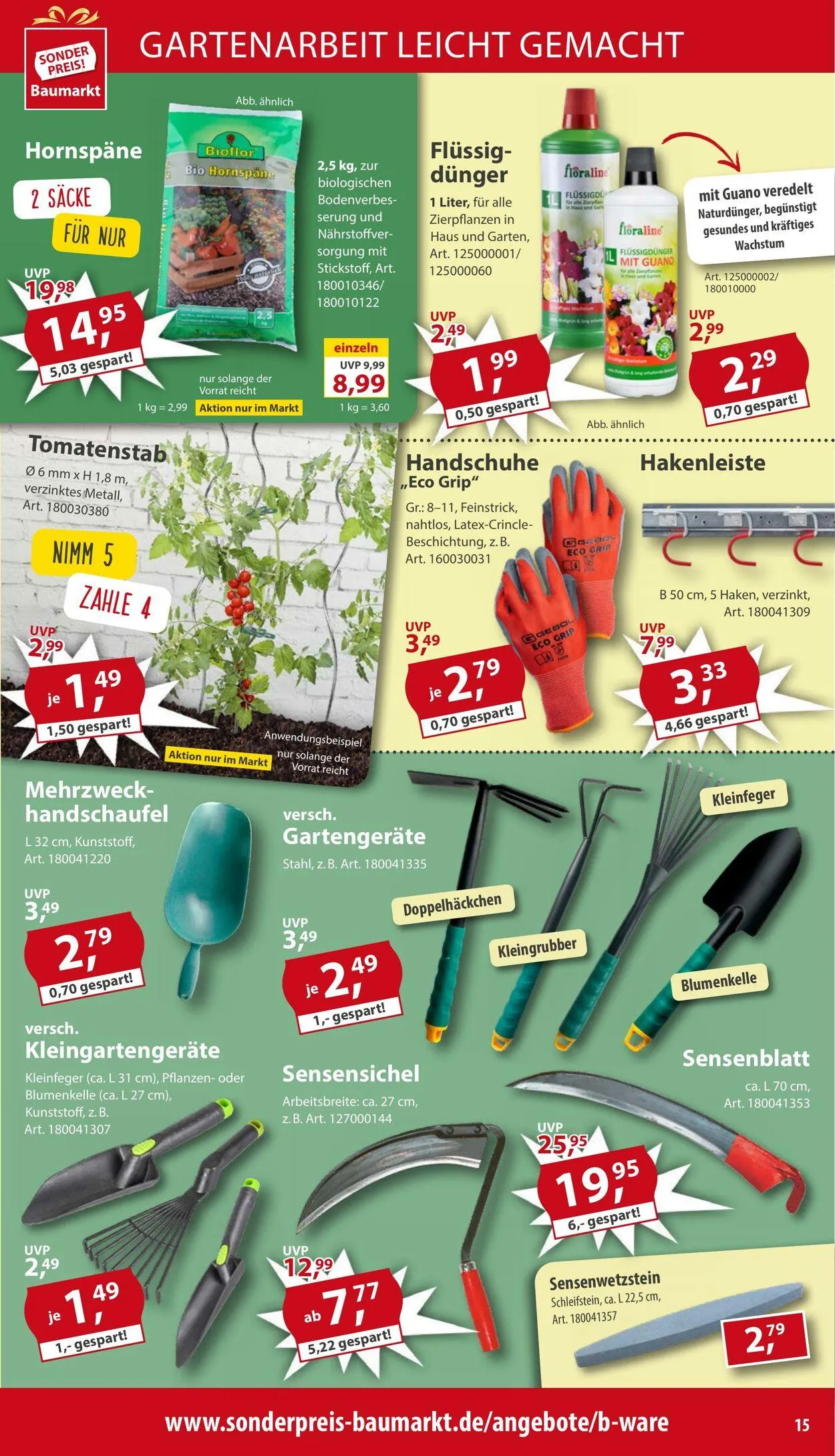 Sonderpreis Baumarkt Aktueller Prospekt von 26. April bis 10. Mai 2025 - Prospekt seite 15