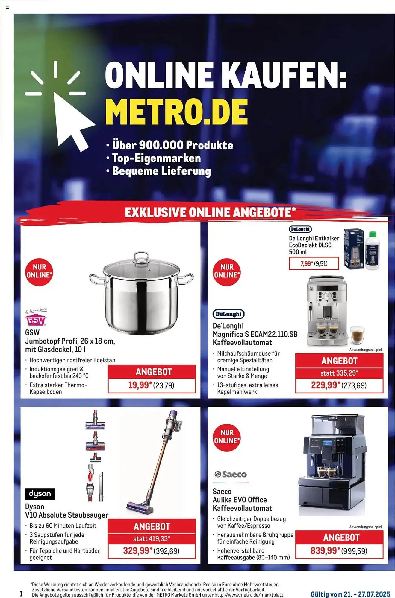 METRO Prospekt von 21. Juli bis 27. Juli 2025 - Prospekt seite 1