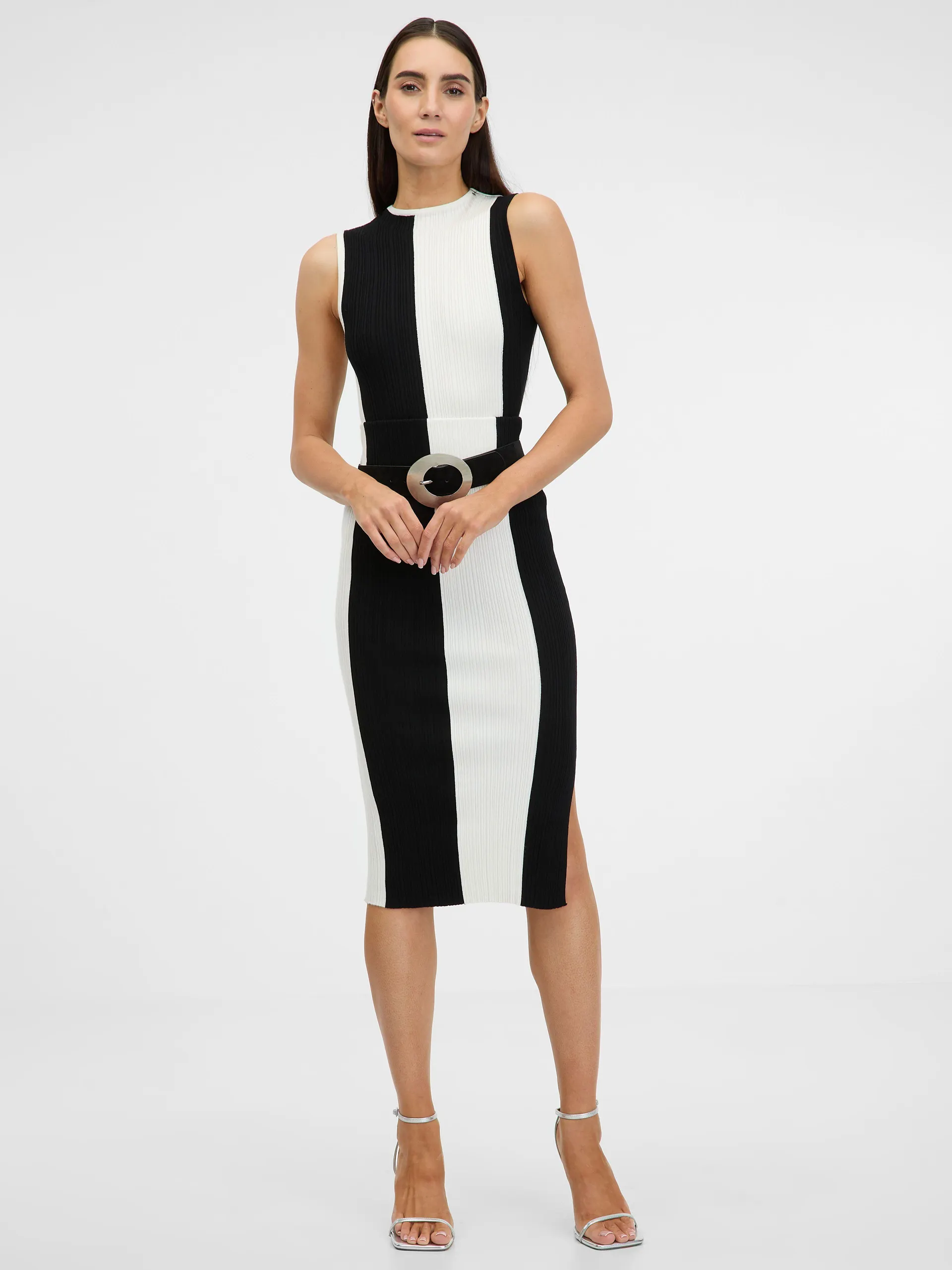 Schwarz-weiß gestreifter Damenrock ORSAY