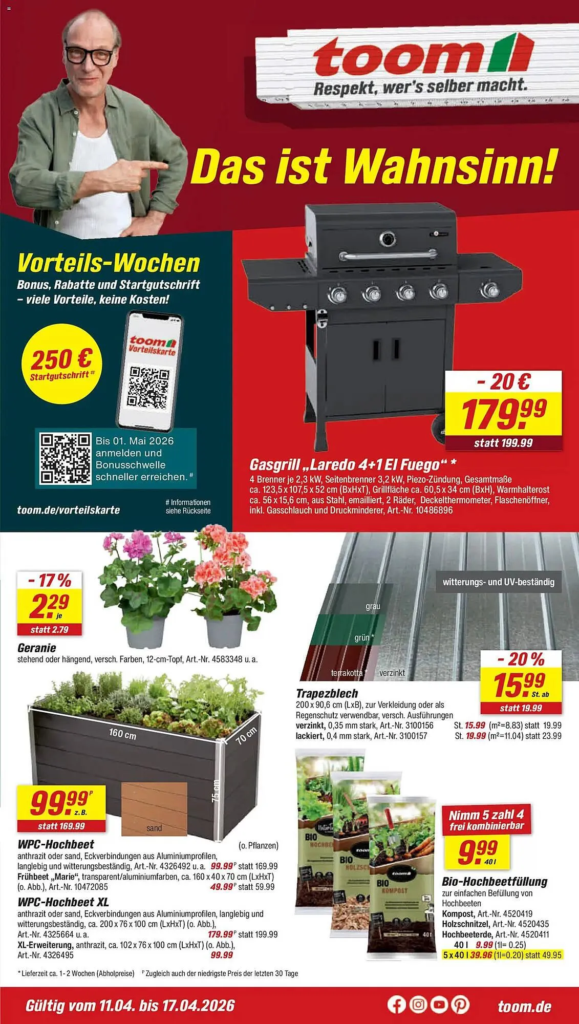Toom Baumarkt Prospekt von 11. April bis 17. April 2026 - Prospekt seite 1