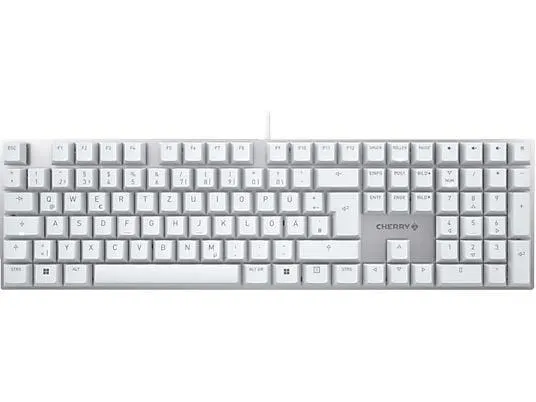 CHERRY KC 200 MX MX2A, Tastatur, Mechanisch, Cherry MX Silent Red, kabelgebunden, Silber/Weiß