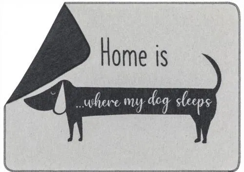 David Fussenegger Haustierdecke Dackel home is where my dog sleeps filz 70x90