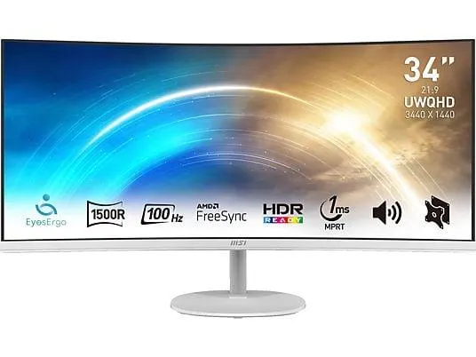 MSI PRO MP341CQWDE Curved 34 Zoll UWQHD Monitor (1 ms Reaktionszeit
