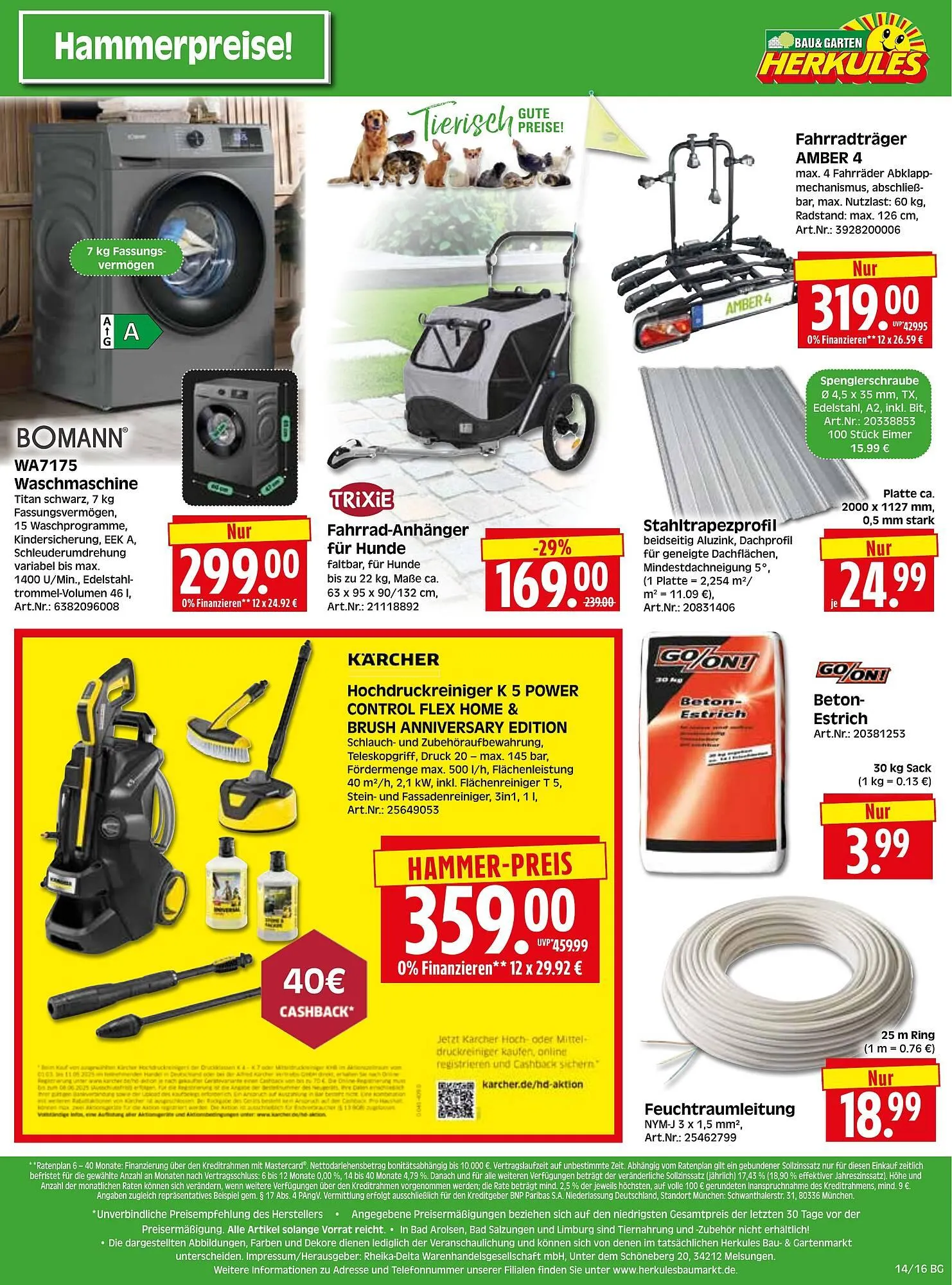 Herkules Baumarkt Prospekt von 31. März bis 5. April 2025 - Prospekt seite 16