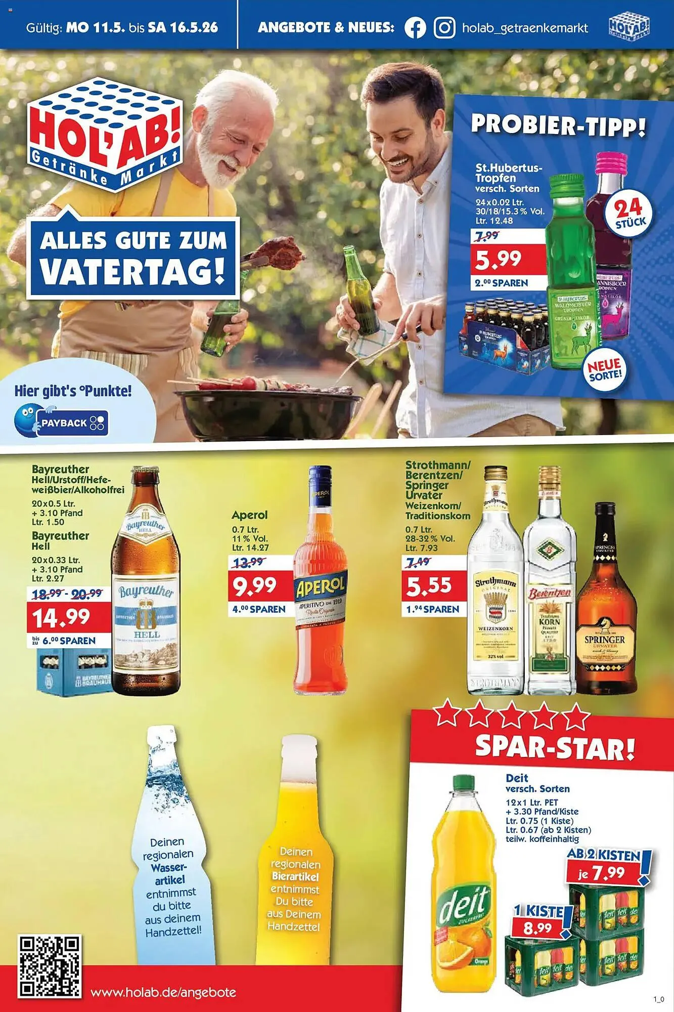 Hol'ab Getränkemarkt Prospekt von 11. Mai bis 16. Mai 2026 - Prospekt seite 1