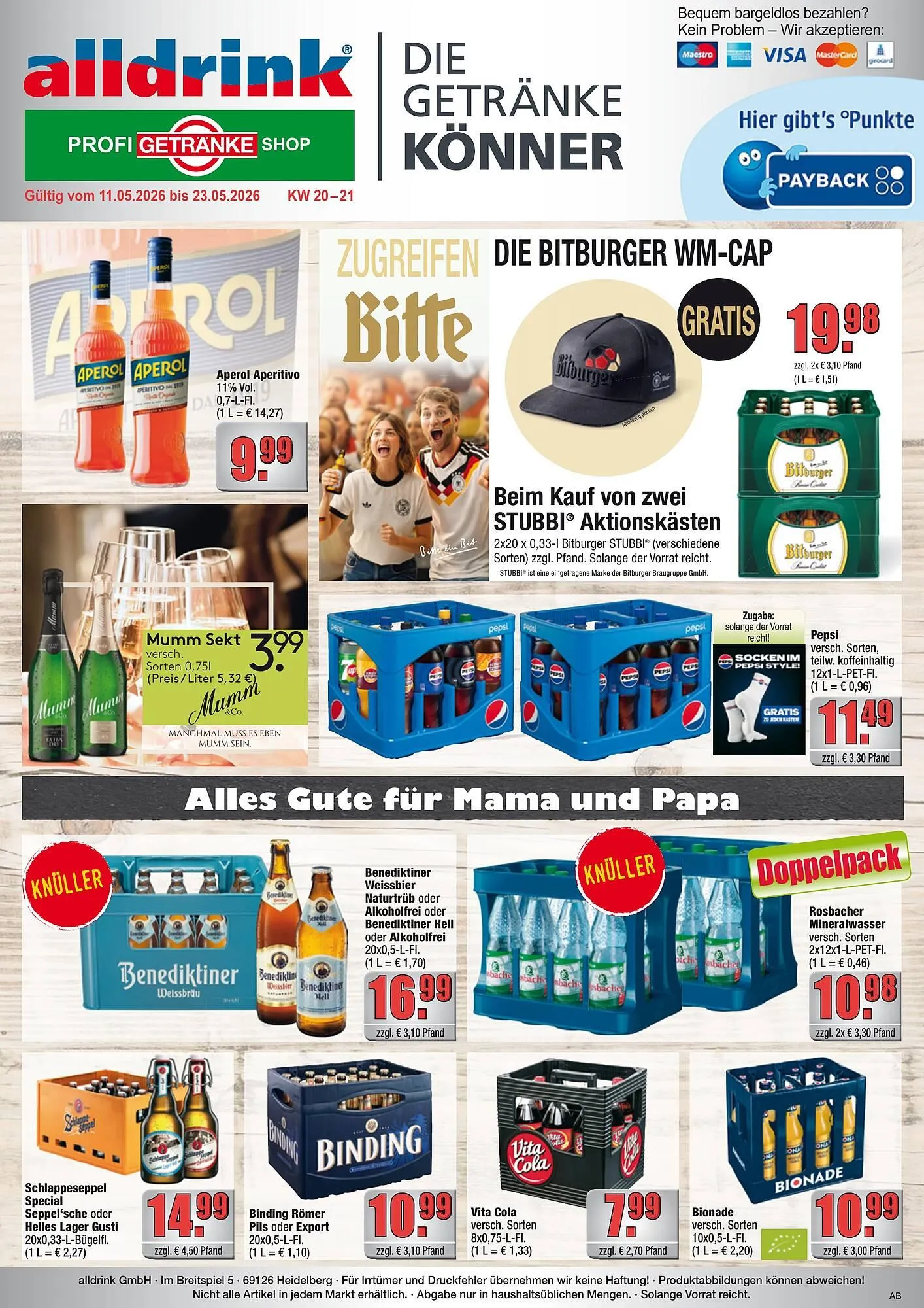 Alldrink Prospekt von 11. Mai bis 23. Mai 2026 - Prospekt seite 1