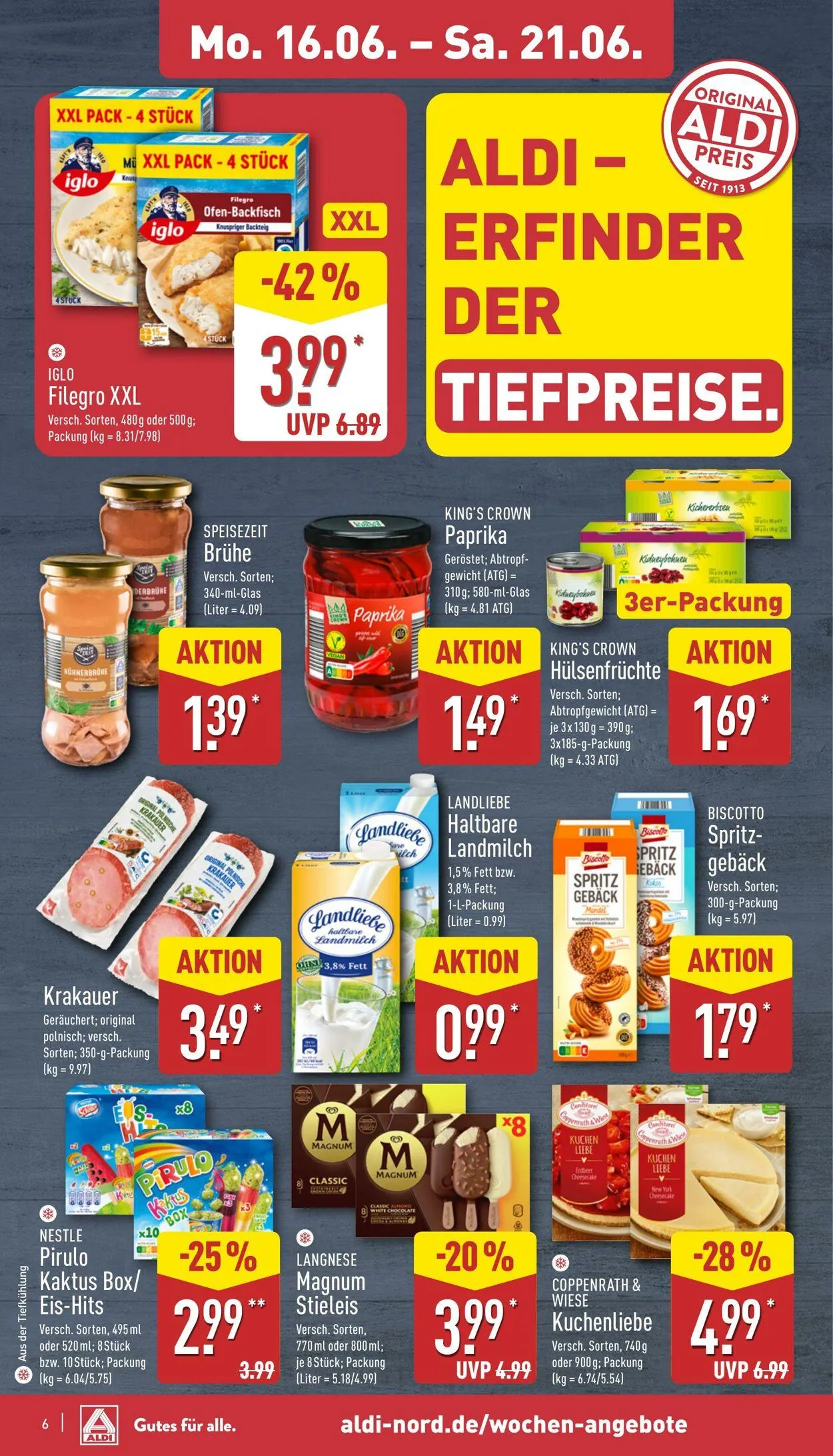 Aldi-Nord von 16. Juni bis 21. Juni 2025 - Prospekt seite 6
