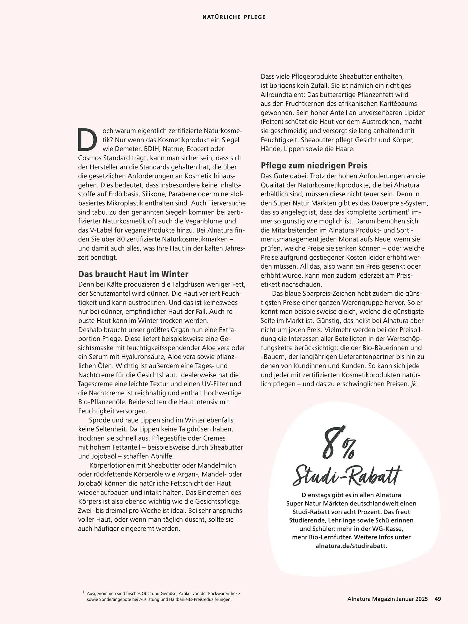 Alnatura Prospekt von 8. Januar bis 1. Februar 2025 - Prospekt seite 49