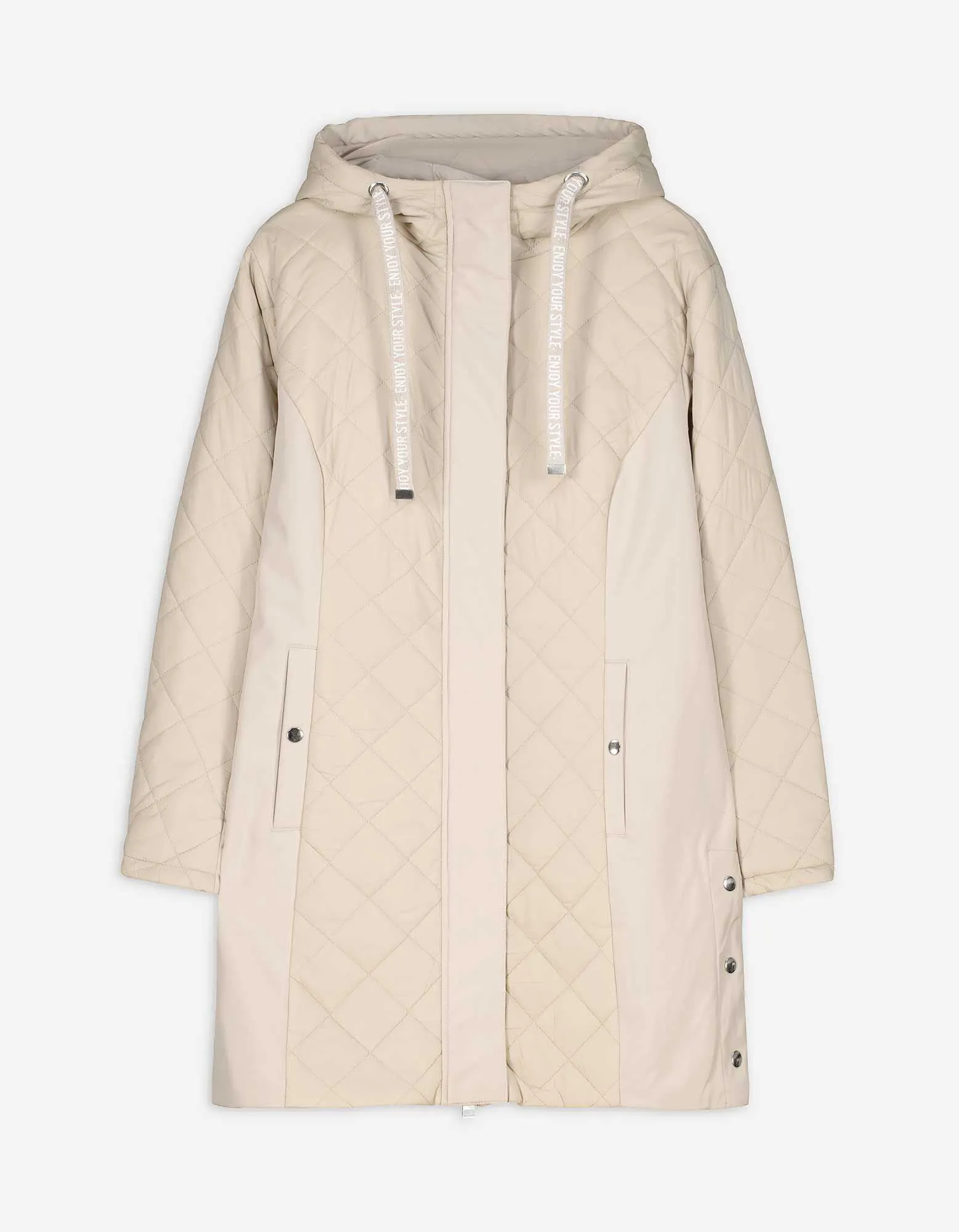 Steppjacke - einfarbig - beige