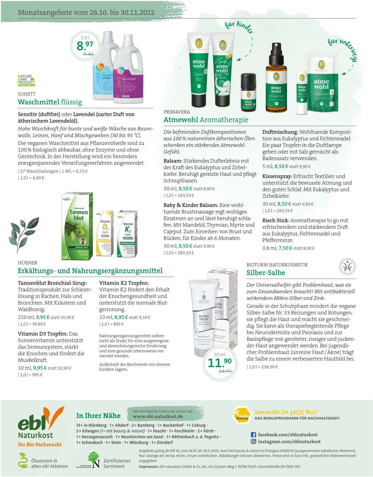 ebl Naturkos von 26. Oktober bis 30. November 2023 - Prospekt seite 8