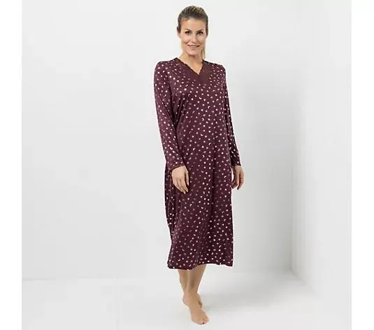 Wählen Sie Ihre Variante: LITTLE ROSE Nachthemd, 1/1-Arm Mikrofaser V-Ausschnitt bedruckt