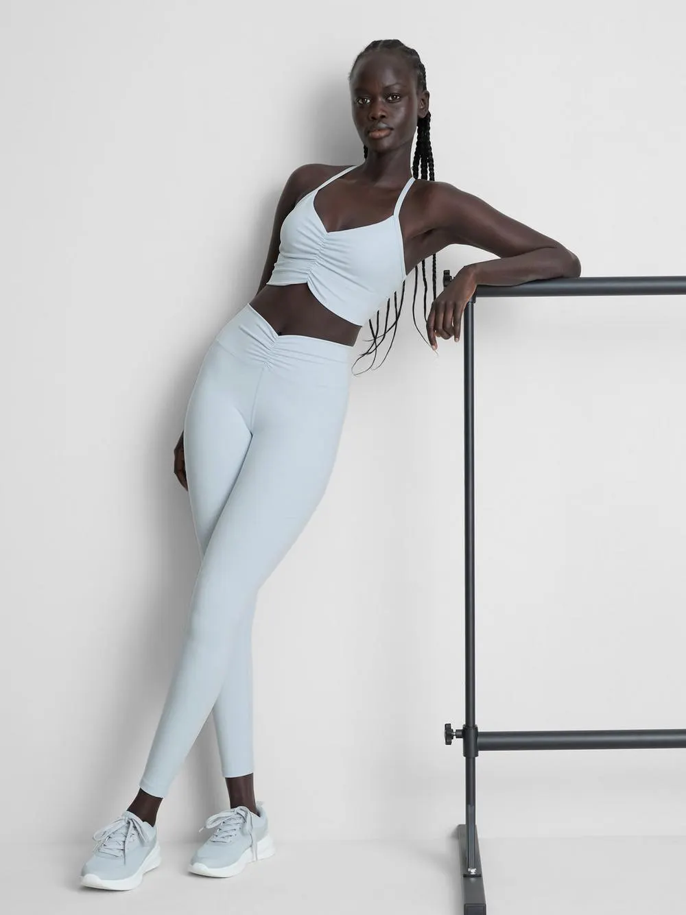 Active Leggings mit hohem, gerafftem Bund