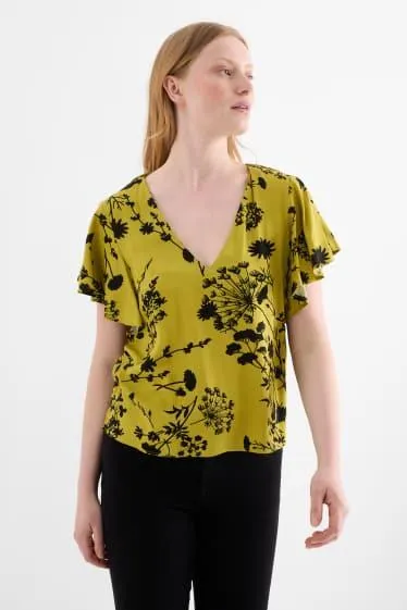 V-neck blouse - floral