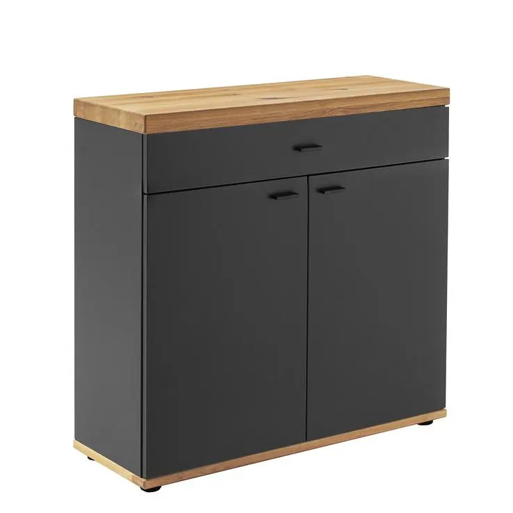 Kommode BOGOTA 100 x 96 cm Wildeiche massiv/anthrazit