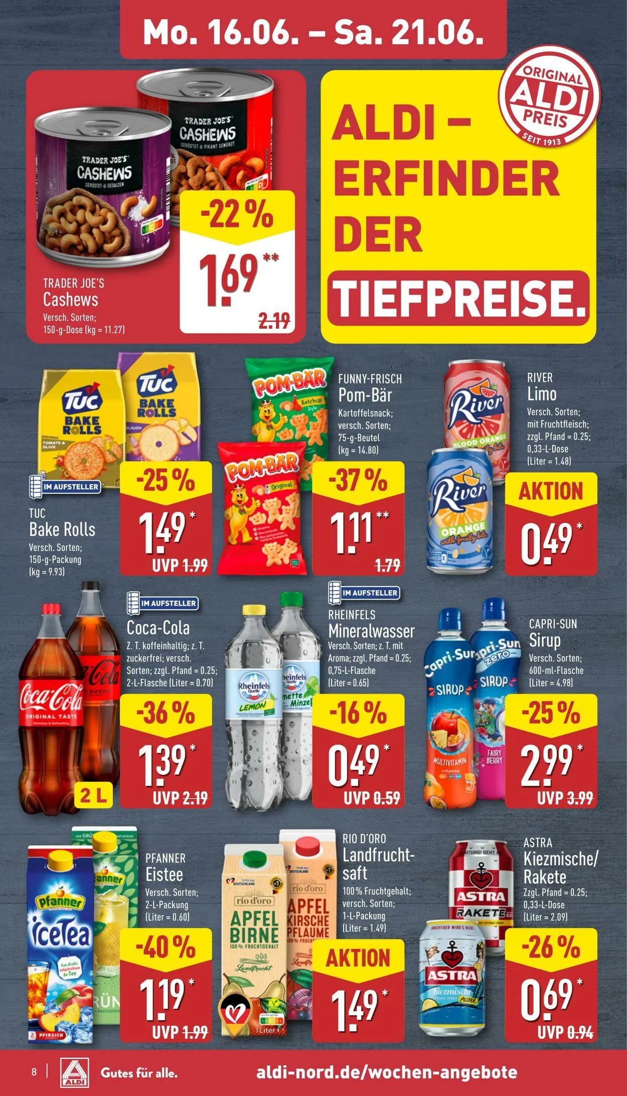 Aldi-Nord von 16. Juni bis 21. Juni 2025 - Prospekt seite 8