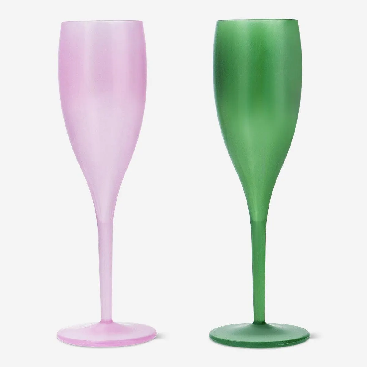 Reusable colourful champagne flutes - 2 pcs