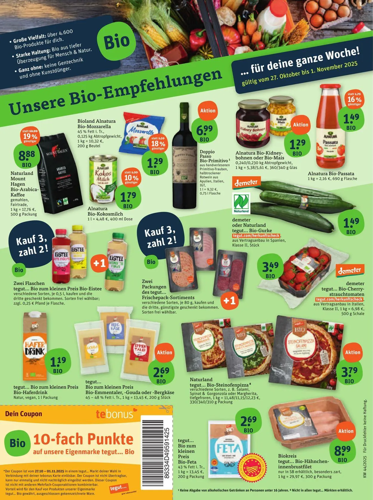 Tegut Aktueller Prospekt von 20. Oktober bis 26. Oktober 2025 - Prospekt seite 2