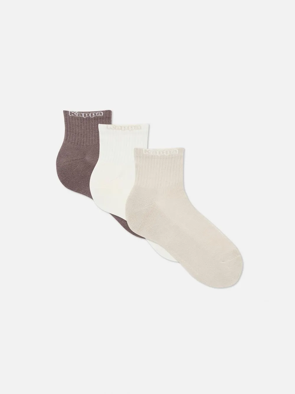 Gerippte „Kappa“ Socken, 3er-Pack